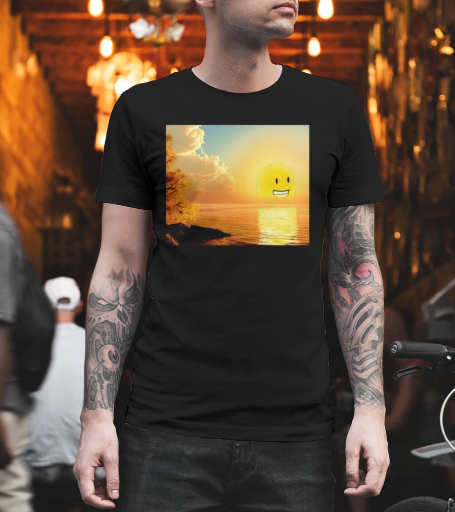 Golden Coin Face Sunset Over Water Inspired By Battle For Dream Island T-Shirt