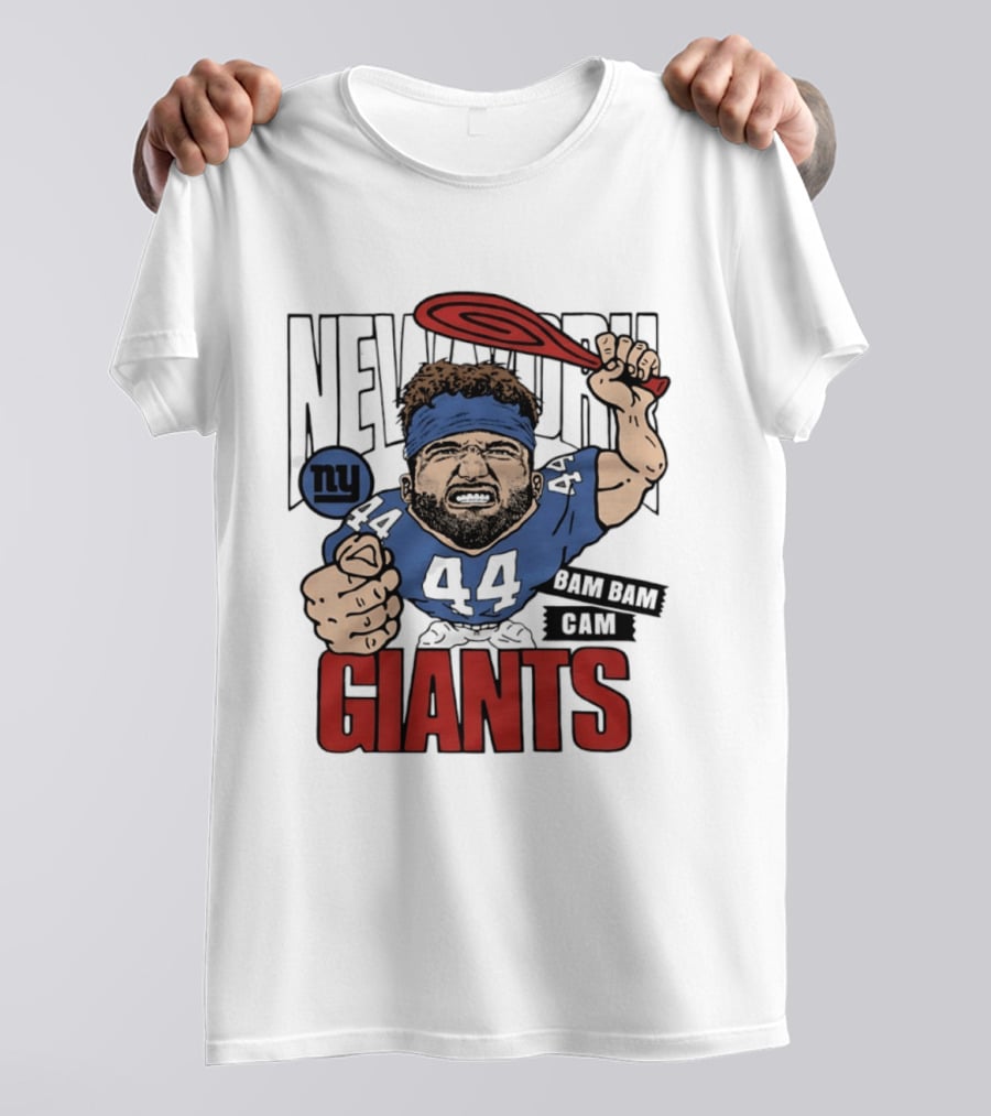 New York Giants Bam Bam Cam 44 Caricature Football ан T-Shirt