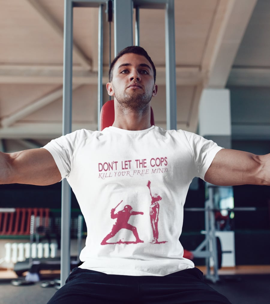 Don't Let The Cops Kill Your Free Mind Distressed Silhouette Fight Rebellion T-Shirt