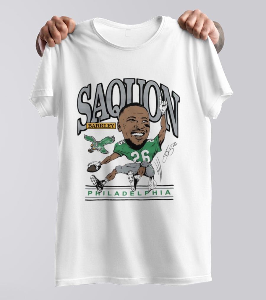 Saquon Barkley Philadelphia Football Caricature Eagles Fan T-Shirt