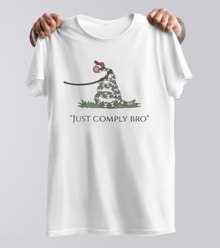 Snake Just Comply Bro Whimsical Red Hat Snake T-Shirt