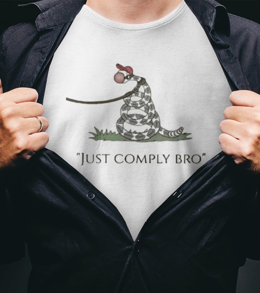 Snake Just Comply Bro Whimsical Red Hat Snake T-Shirt