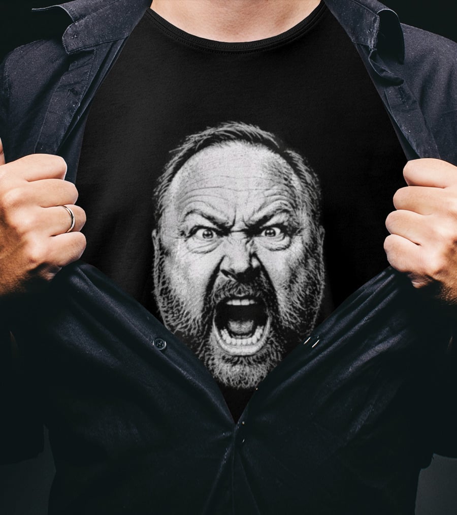 Alex Jones Intense Expression Battle Cry T-Shirt