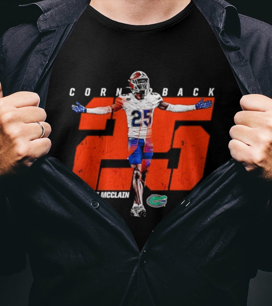 Cormani McClain #25 Corn Back Florida Gators NCAA Football Player T-Shirt