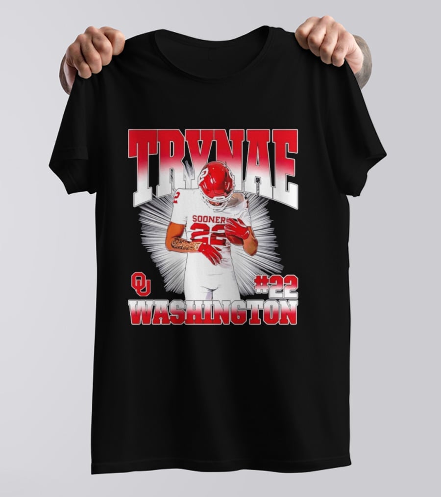 Trynae Washington Sooners Football #22 Oklahoma Player T-Shirt