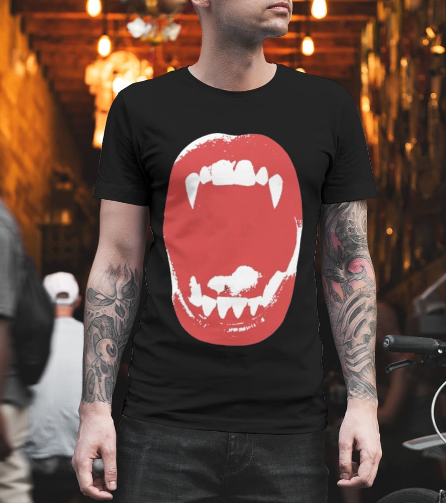 Vampire Fangs Open Mouth Red T-Shirt