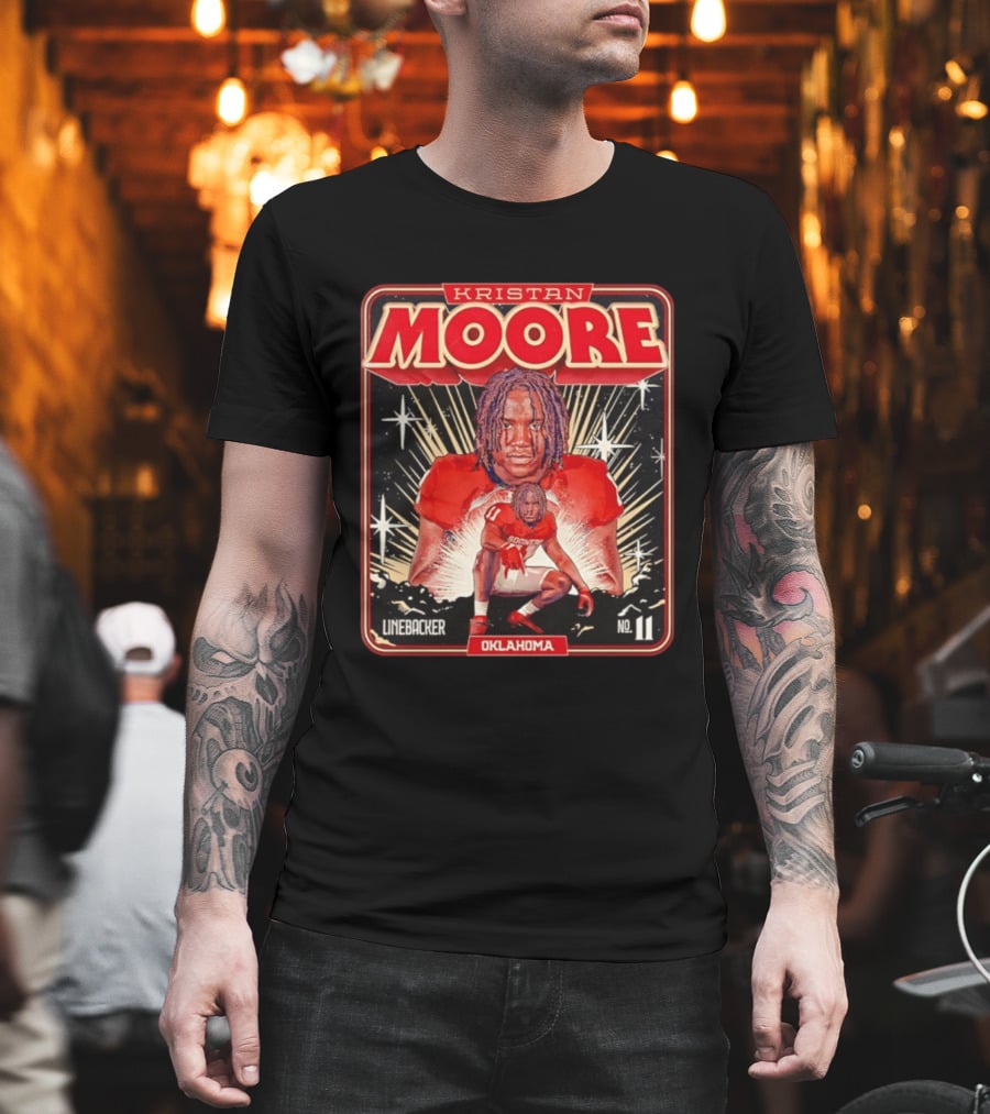 Kristan Moore Linebacker 11 Oklahoma Sooners Football T-Shirt