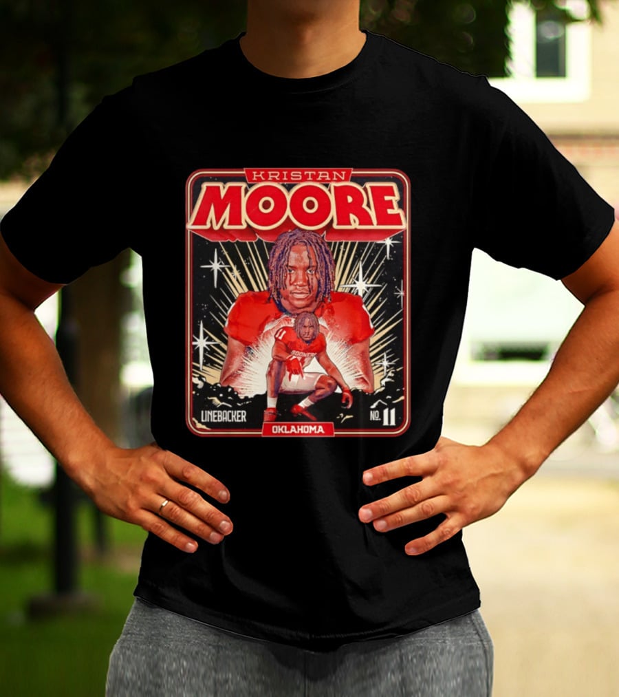 Kristan Moore Linebacker 11 Oklahoma Sooners Football T-Shirt