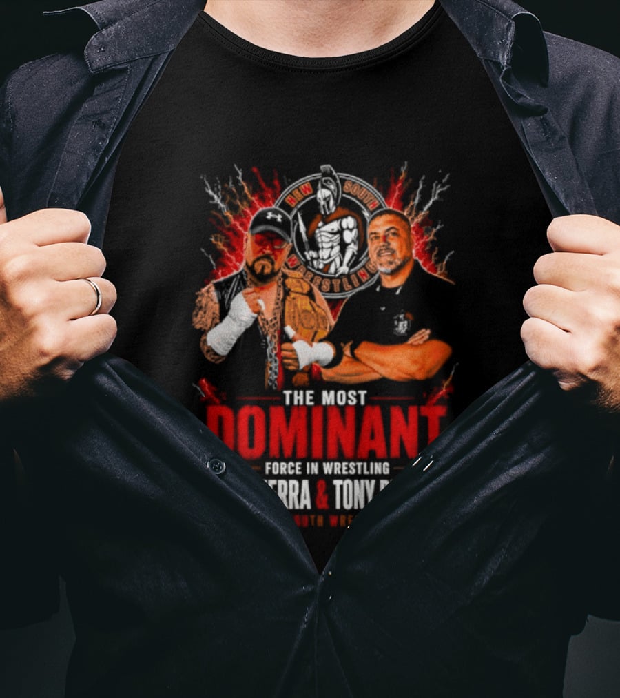 The Most Dominant Force In Wrestling Stan Sierra Tony Presley Nice New South Wrestling T-Shirt