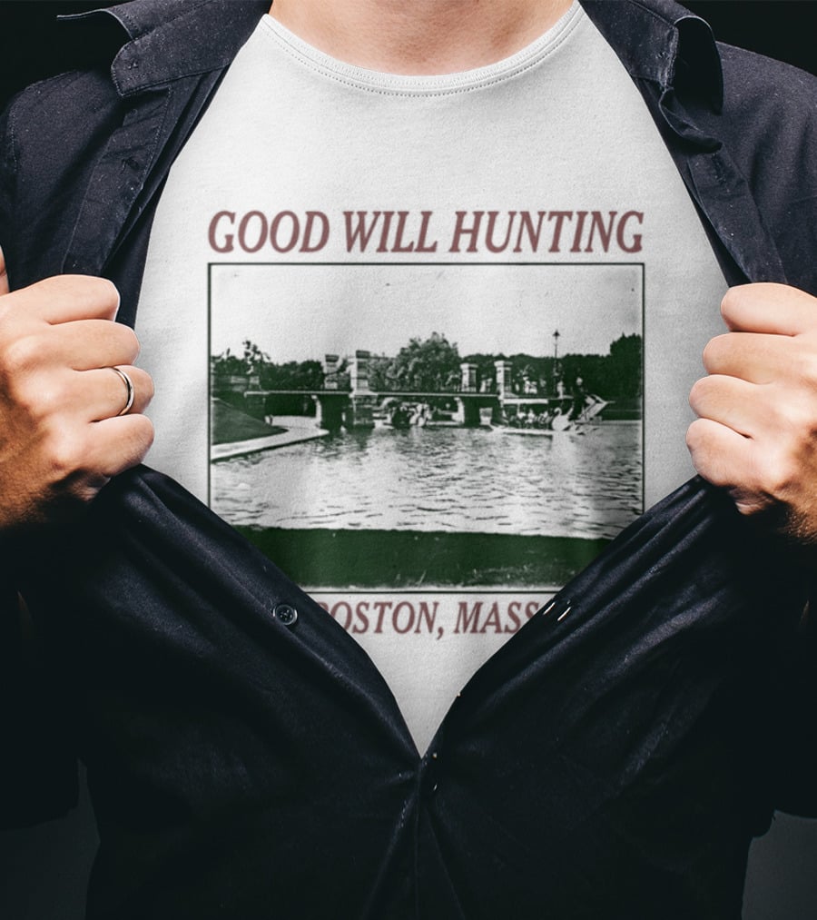 Good Will Hunting Boston Mass Matt Damon Urban River Scene T-Shirt