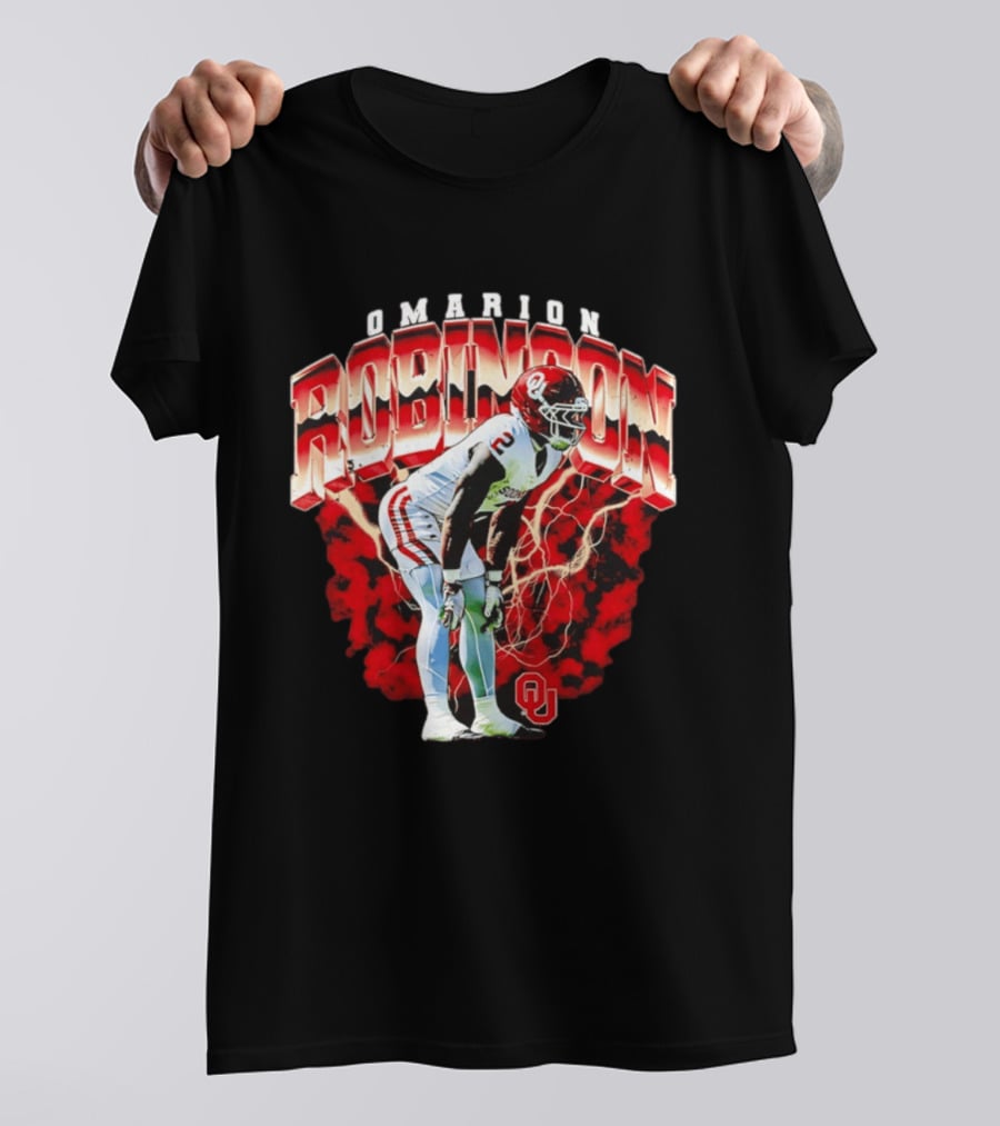 Omarion Robinson Oklahoma Sooners Football Lightning OU T-Shirt
