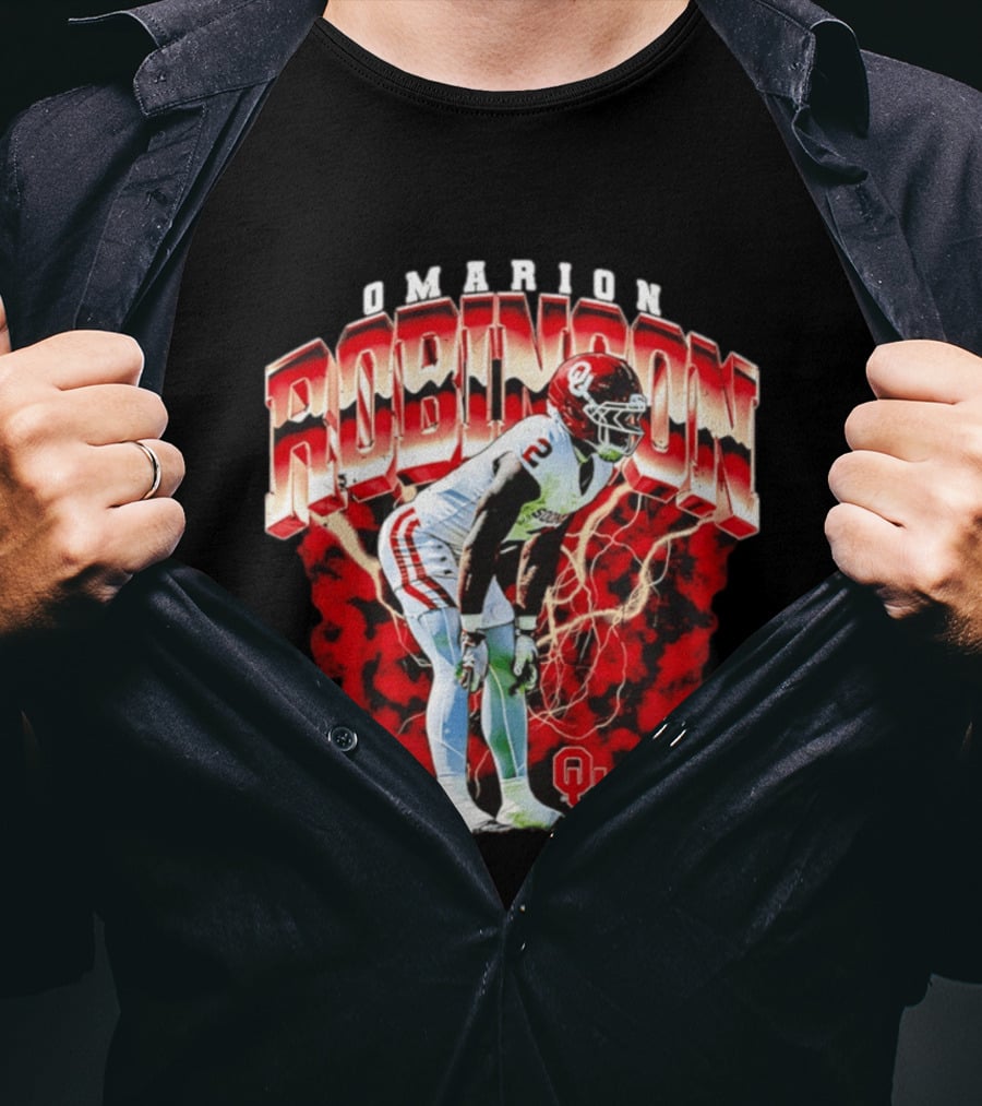 Omarion Robinson Oklahoma Sooners Football Lightning OU T-Shirt