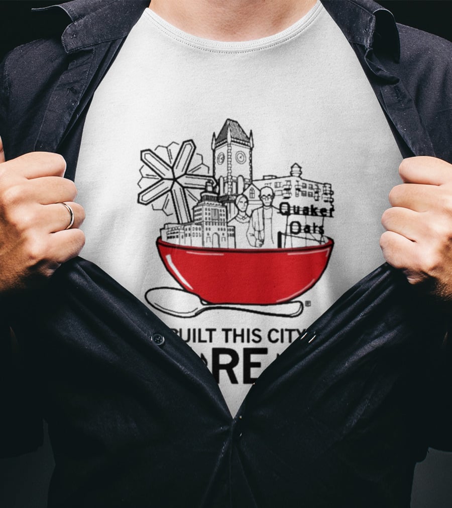 We Built This City On Ce Re Al Red Bowl Skyline T-Shirt