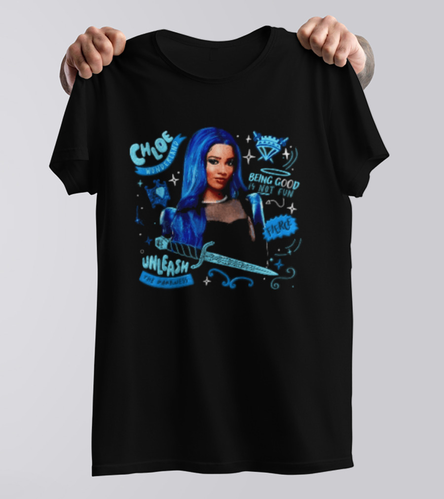 Chloe Wonderland Being Good Is Not Fun Unleash The Darkness Bold Blue Fantasy T-Shirt