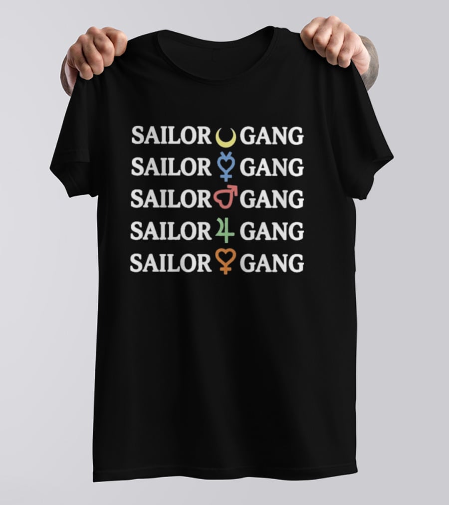 Sailor Moon Symbols Gang Moon Heart Planet Signs T-Shirt