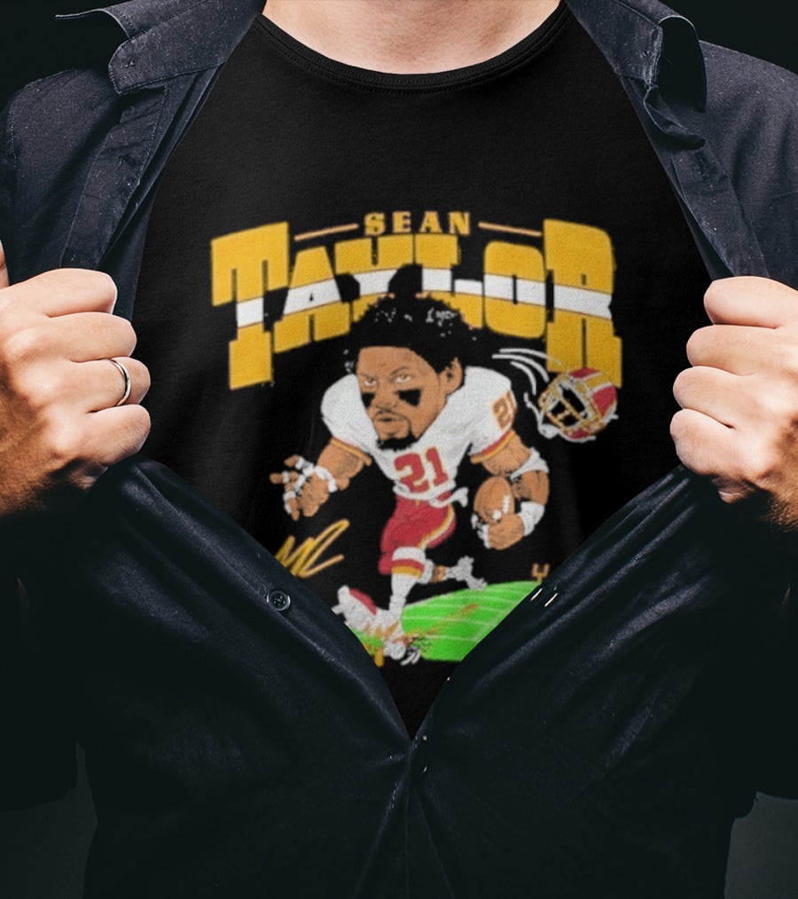 Sean Taylor NFL Football Caricature Washington Commanders 21 T-Shirt