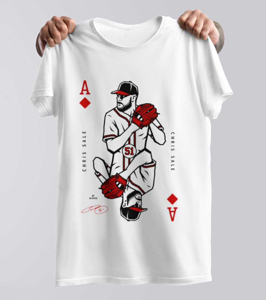 Ace Of Diamonds Chris Sale Playing Card Baseball T-Shirt