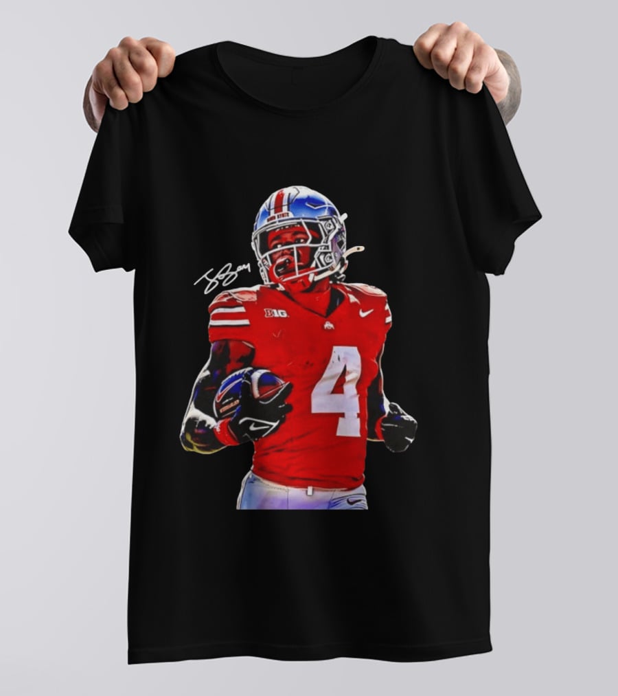 Jeremiah Smith Ohio State Buckeyes Football Number 4 T-Shirt