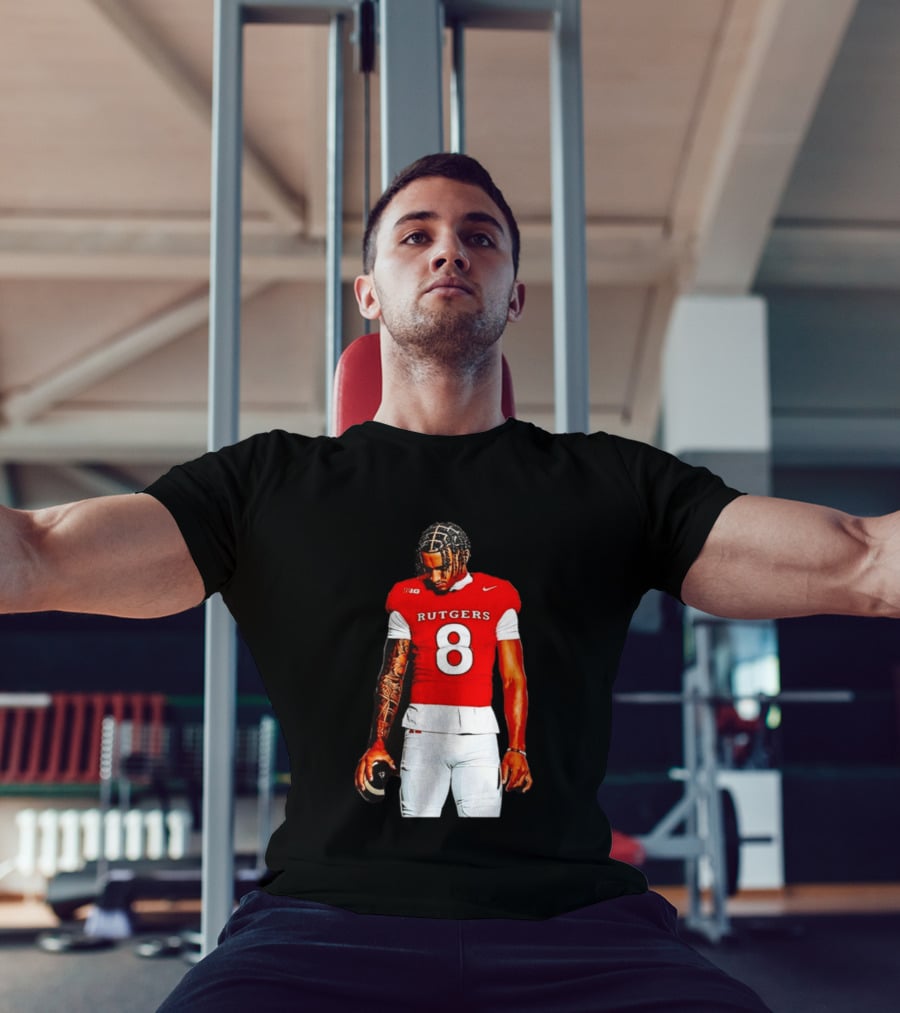 KJ Duff Number 8 Rutgers Scarlet Knights NCAA Football Player Nike Jersey T-Shirt