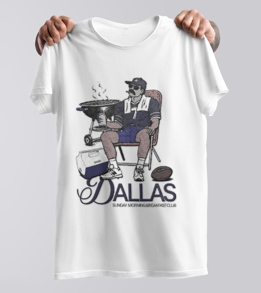 Dallas Sunday Morning Breakfast Club Tailgate Chair Grilling Football T-Shirt