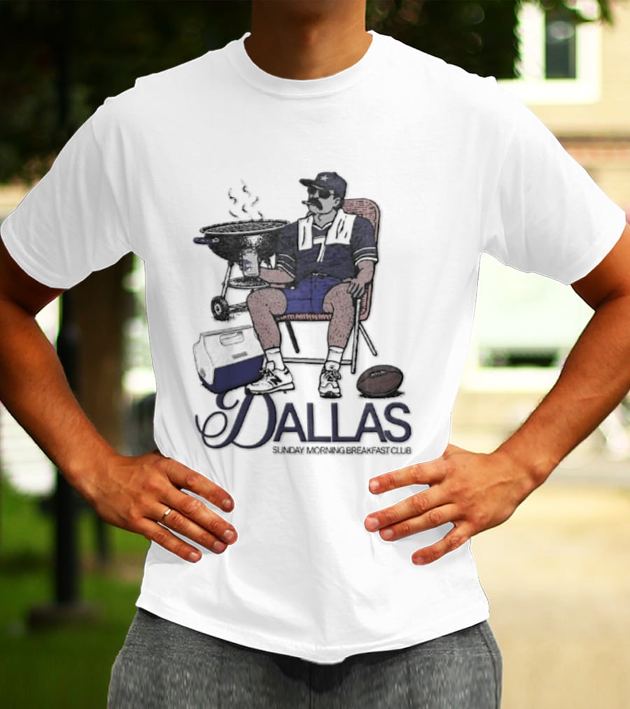 Dallas Sunday Morning Breakfast Club Tailgate Chair Grilling Football T-Shirt