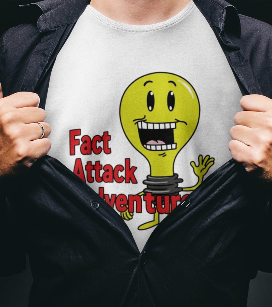 Fact Attack Adventures Smiling Light Bulb T-Shirt
