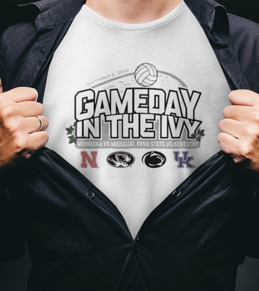 Nebraska Mizzou Penn State Kentucky Volleyball Gameday In The Ivy November 6 2023 T-Shirt