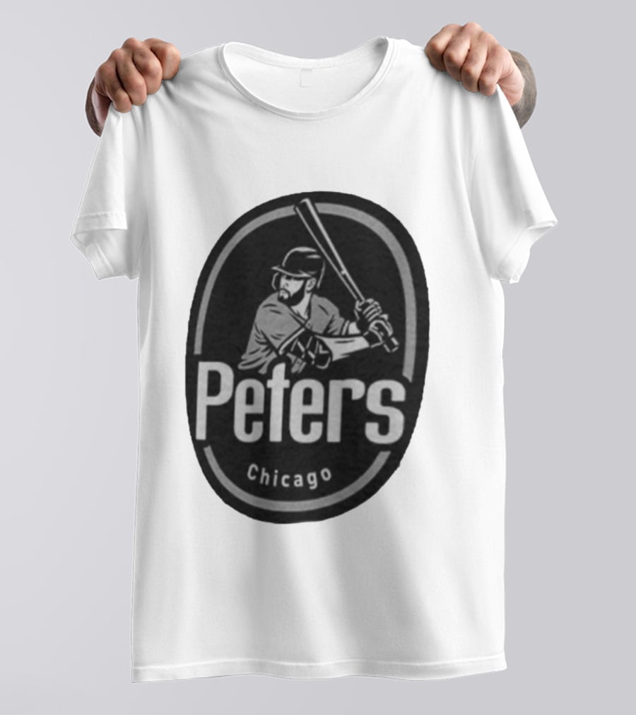 Peters Chicago Baseball Player Illustration White Sox T-Shirt