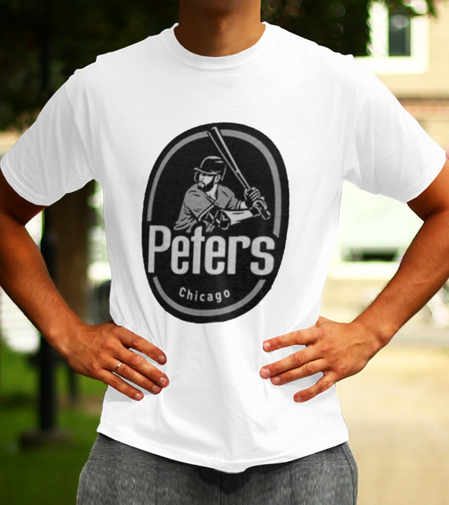 Peters Chicago Baseball Player Illustration White Sox T-Shirt