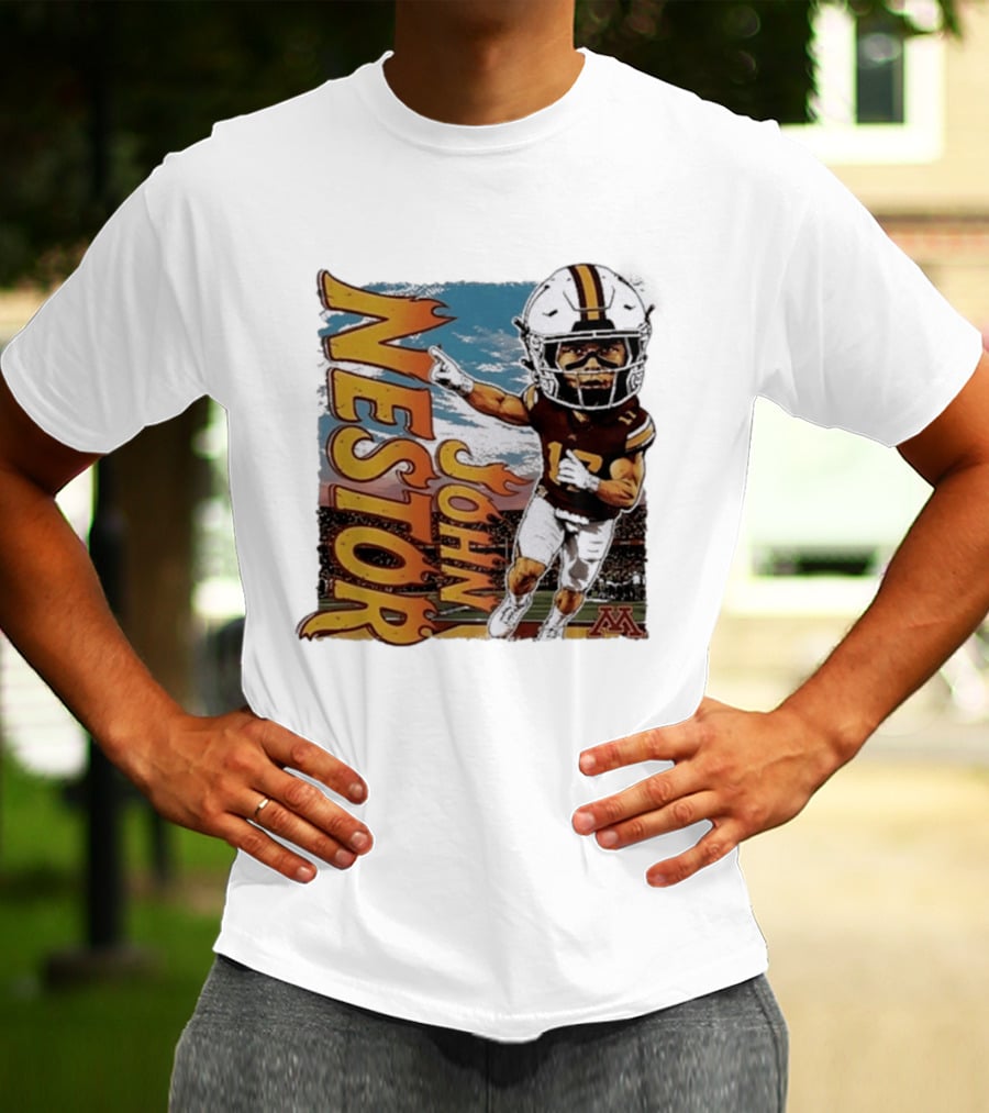 John Nestor Minnesota Golden Gophers Football Player Caricature 17 Football Helmet Minnesota T-Shirt