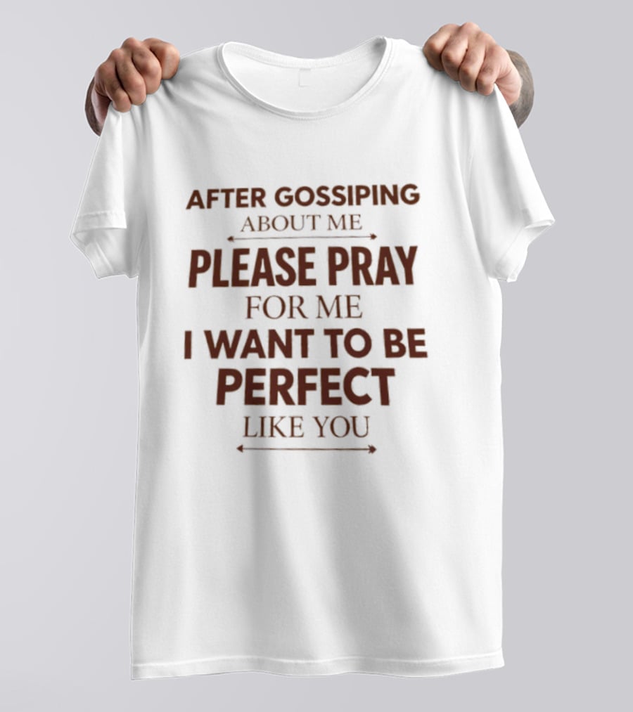 After Gossiping About Me Please Pray For Me I Want To Be Perfect Like You T-Shirt