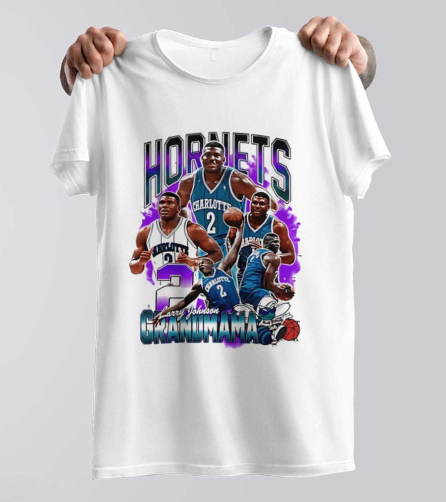 Charlotte Hornets Larry Johnson Basketball Grandmama 2 T-Shirt