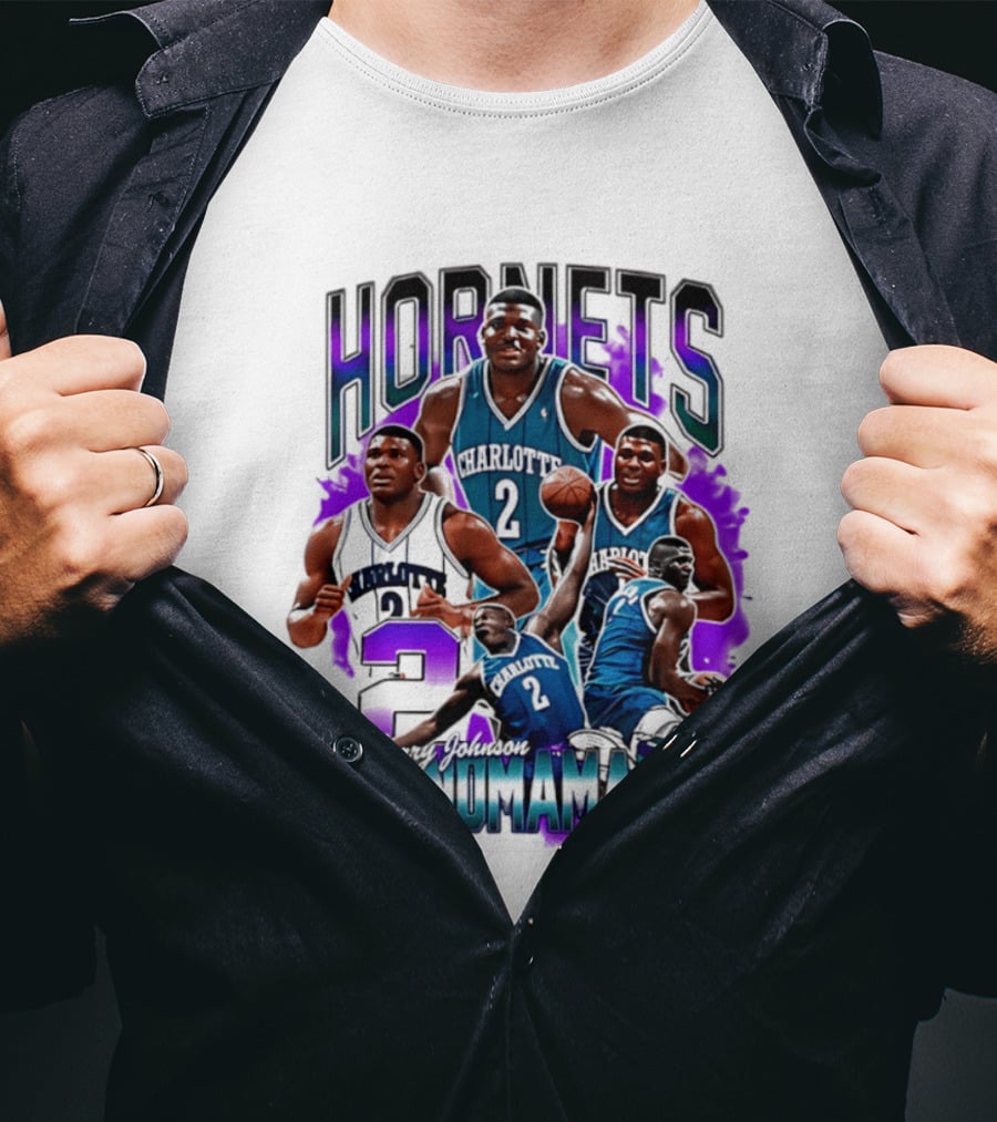 Charlotte Hornets Larry Johnson Basketball Grandmama 2 T-Shirt