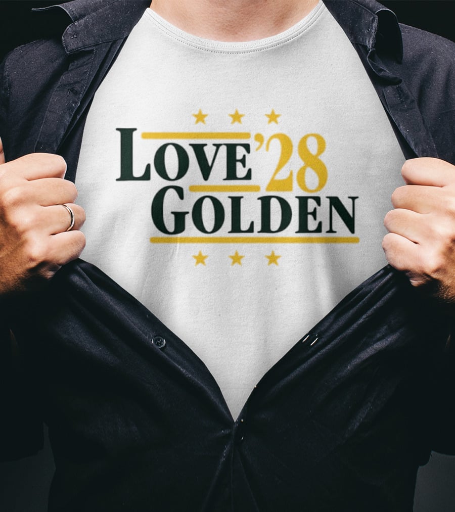 Love 28 Golden Stars Packers Football T-Shirt