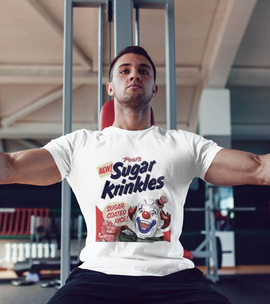 Post's New Sugar Krinkles Sugar Coated Rice Clown Cereal T-Shirt