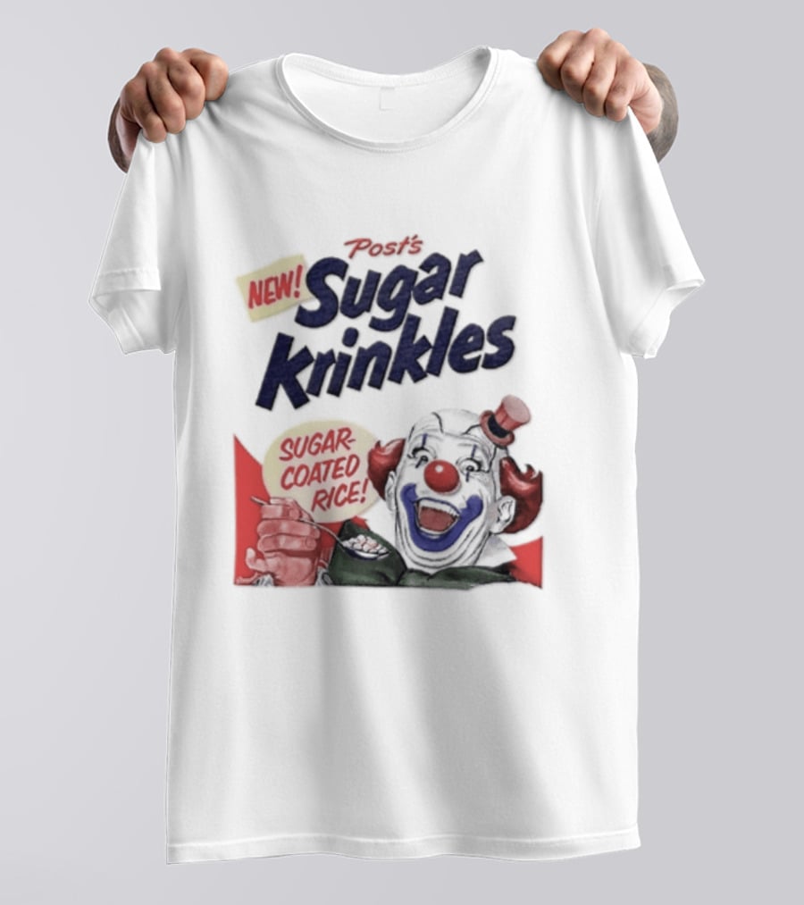 Post's New Sugar Krinkles Sugar Coated Rice Clown Cereal T-Shirt