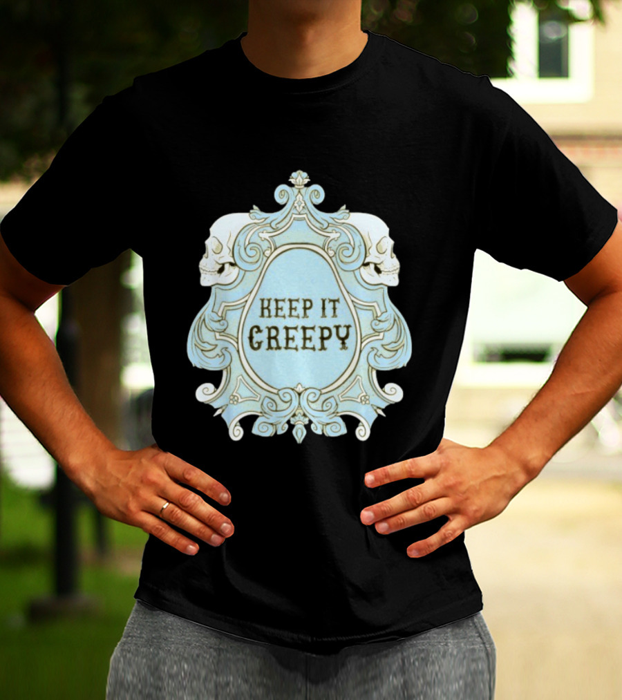 Keep It Creepy Skull Gothic Spooky Horror Vintage Frame T-Shirt