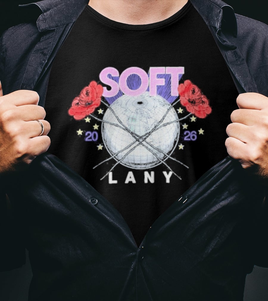 LANY Soft World Tour 2026 Glowing Globe And Red Roses T-Shirt