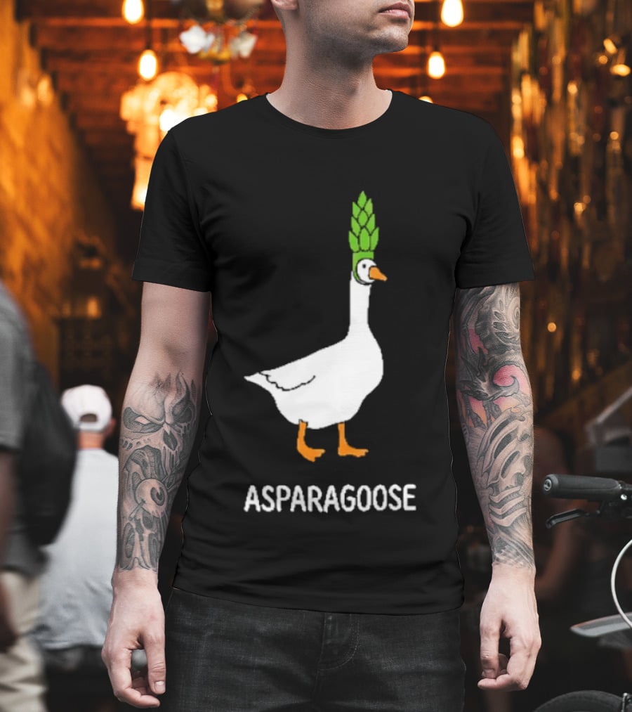Asparagoose Goose Asparagus Head T-Shirt