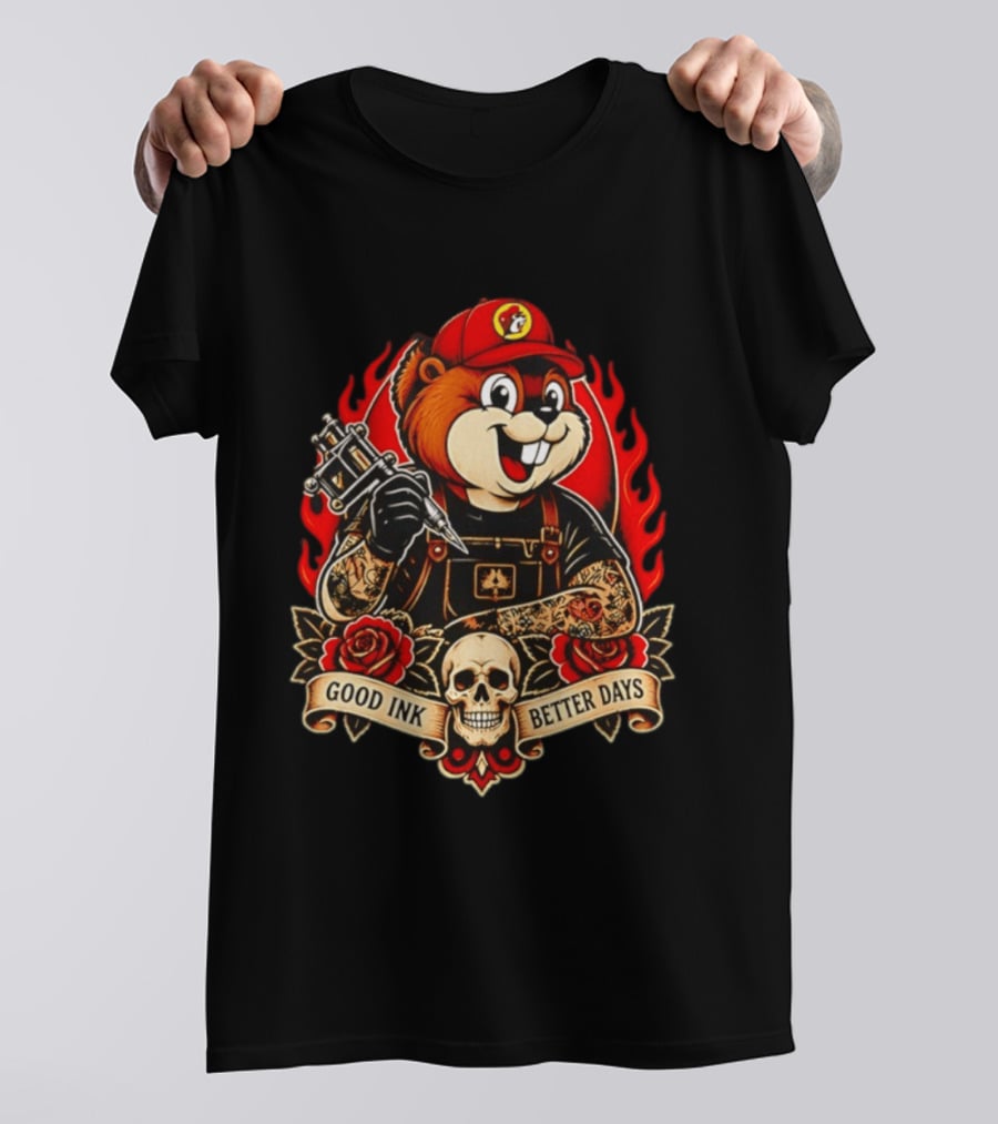 Buc Ee's Tattoo Collaboration Good Ink Better Days Collectors Edition T-Shirt