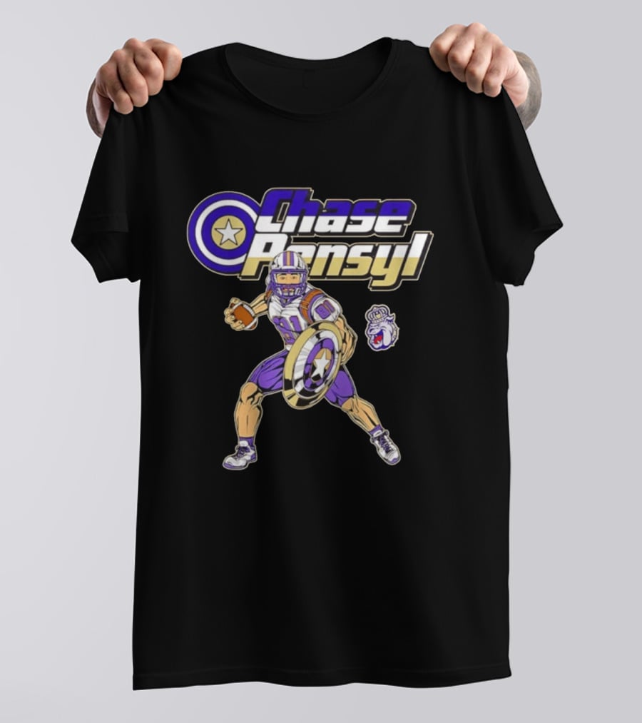 Chase Pensyl James Madison Dukes Football Superhero T-Shirt