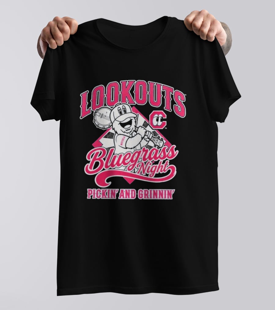 Lookouts Bluegrass Night Pickin' And Grinnin' Chattanooga Baseball C T-Shirt