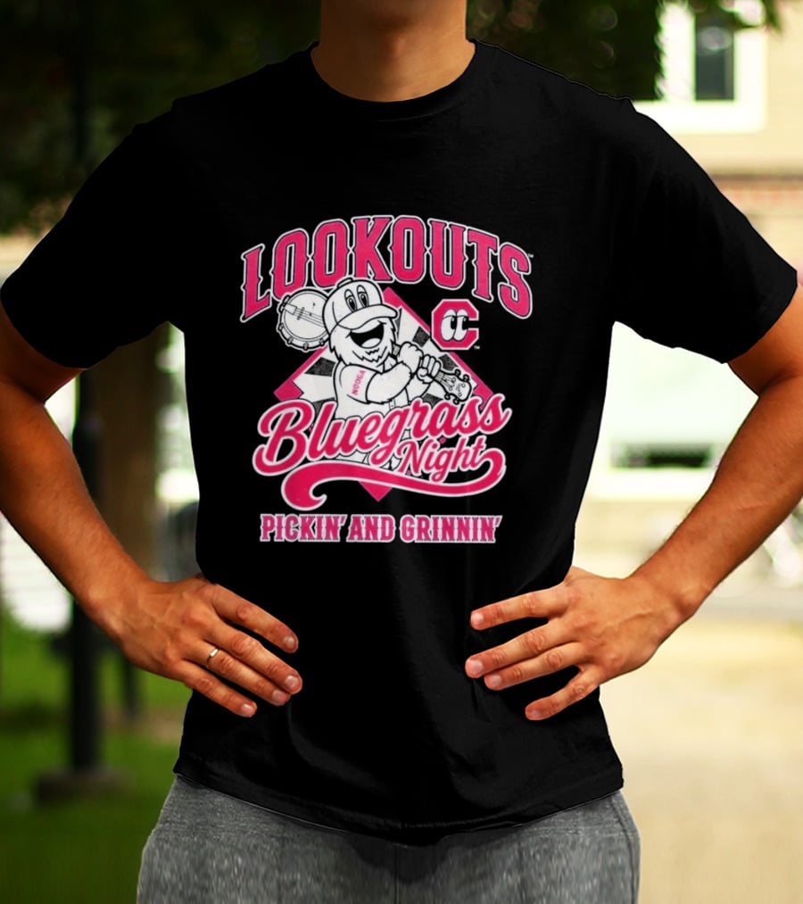 Lookouts Bluegrass Night Pickin' And Grinnin' Chattanooga Baseball C T-Shirt