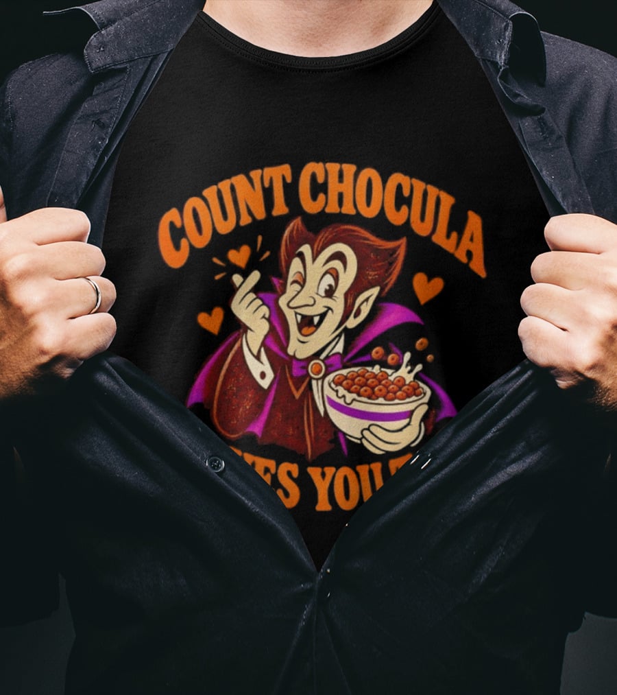 Count Chocula Loves You Too Vintage Cereal Monster Breakfast Fun T-Shirt