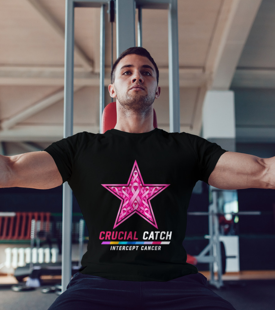 Dallas Cowboys 2026 Crucial Catch Intercept Cancer Pink Ribbon Star T-Shirt
