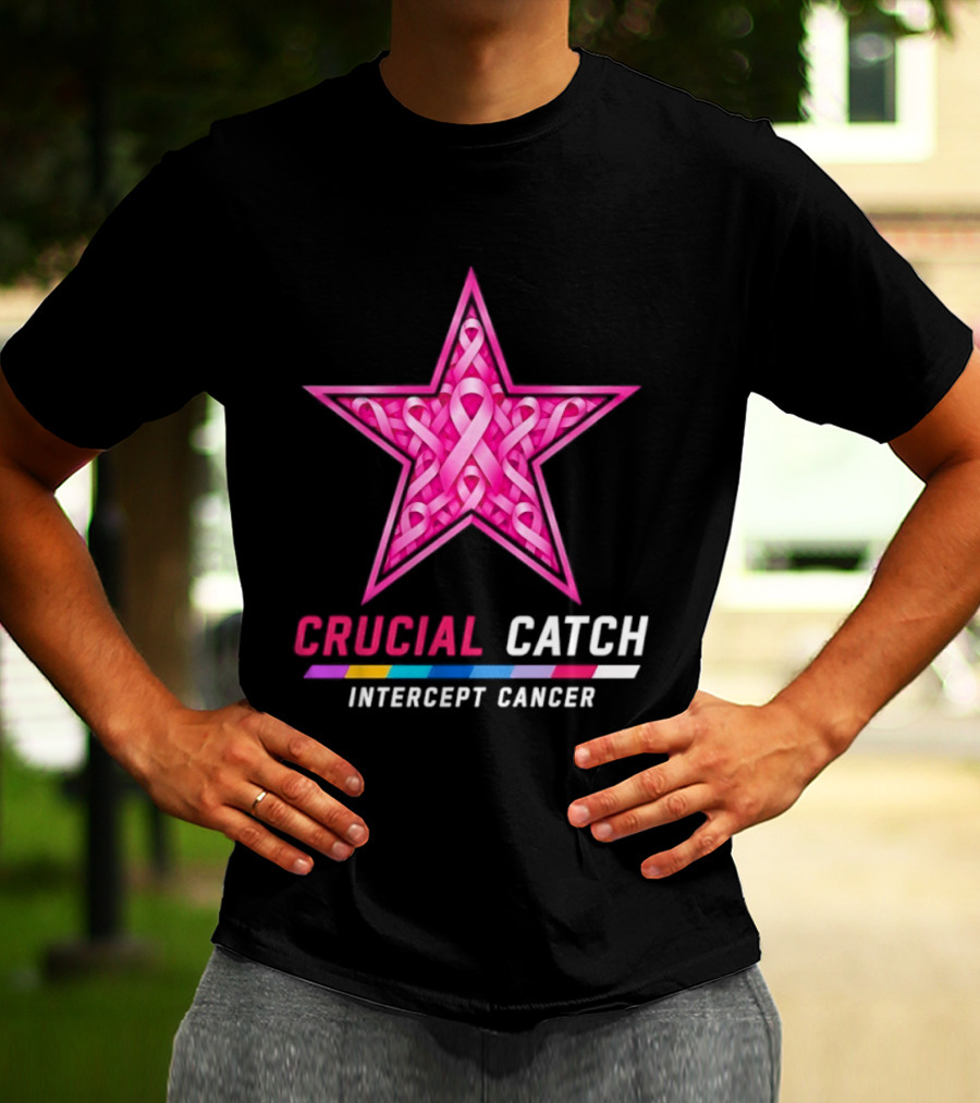 Dallas Cowboys 2026 Crucial Catch Intercept Cancer Pink Ribbon Star T-Shirt
