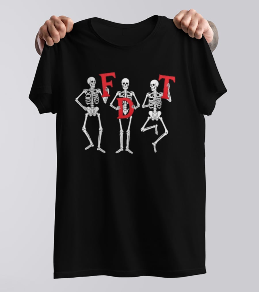 Dancing Skeletons FDT Halloween Party Fun Quirky Costume T-Shirt