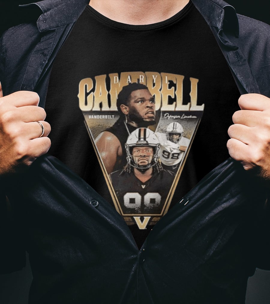 Daryl Campbell Vanderbilt Defensive Lineman NCAA Football T-Shirt