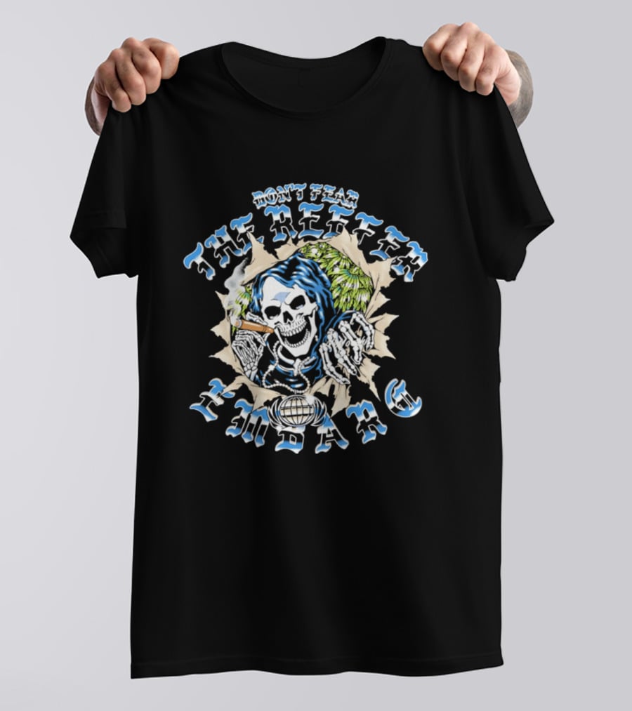 Don't Fear The Reffer Bang Skull Cigar Burst T-Shirt