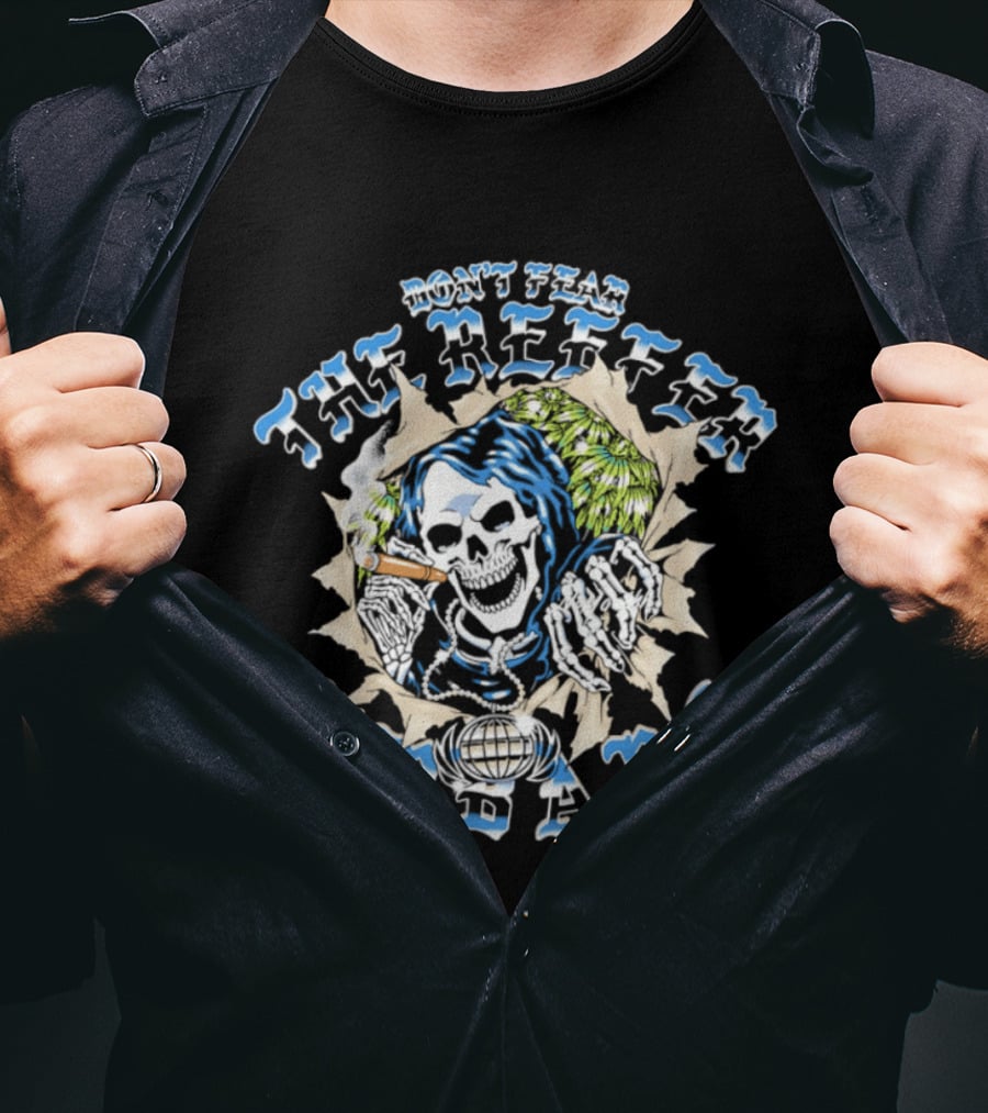 Don't Fear The Reffer Bang Skull Cigar Burst T-Shirt
